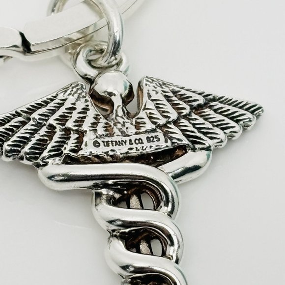 Tiffany & Co Vintage Doctor's Caduceus Key Ring Chain in Sterling Silver - Picture 5 of 8